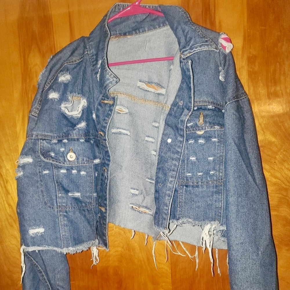 Crop Jean Jacket Plus